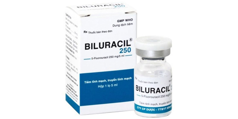 Chai Biluracil 250mg/5ml Bidiphar chứa 250mg 5-Fluorouracil