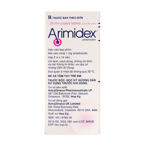 Arimidex 1mg AstraZeneca điều trị ung thư vú 28 viên