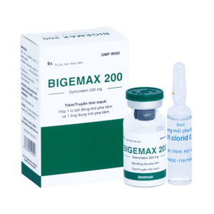 Bigemax 200 Bidiphar điều trị ung thư phổi - Hộp 1 lọ bột + 1 ống 5ml