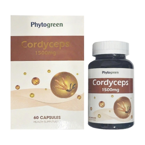 Cordyceps 1500mg Phytogreen hỗ trợ tăng cường sức khỏe 60 viên