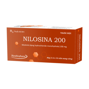 Nilosina 200mg Herabiopharm điều trị bệnh bạch cầu mạn dòng tủy 28 viên