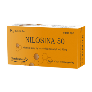 Nilosina 50mg Herabiopharm điều trị bệnh bạch cầu mạn dòng tủy 28 viên