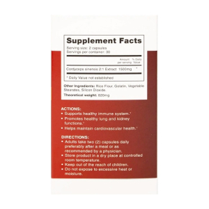  Pharma World Cordyceps 1500mg hỗ trợ tốt cho phổi và thận 60 viên