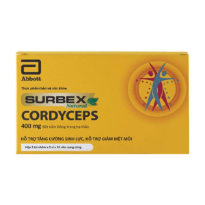 Surbex Natural Cordyceps 400mg Abbott hỗ trợ tăng sức đề kháng 100 viên